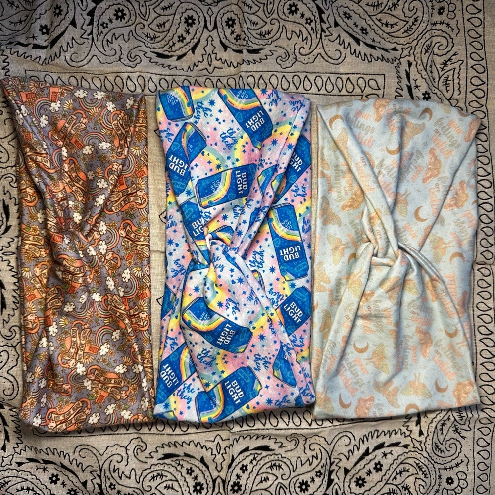 Bundle of Twist Style Wide Turban Headbands | Feminist, Whimsigoth, LGBTQ Prints